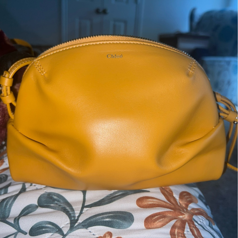 AUTHENTIC Chloe JUDY Shoulder Bag Yellow Leather 0165